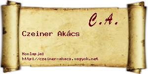 Czeiner Akács névjegykártya
